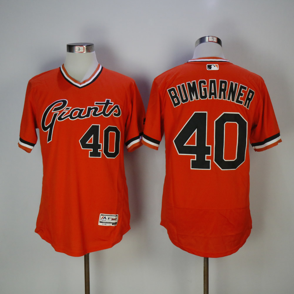 Men San Francisco Giants 40 Bumgarner Orange Elite MLB Jerseys